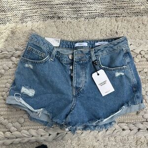 Forever 21 Women's Distressed Light Blue Denim Cutoff Shorts